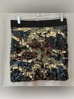 Sequin camo mini skirt La Rok Luxe